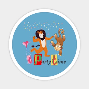 Party Time - Lion - Monkey Magnet